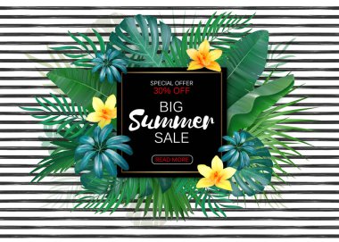 Trendy çiçek vektör şablonu. Yaz çiçek ve 