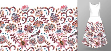 Beyaz arka plan üzerinde pastel mavi pembe bej çiçek süsleme ile Dikişsiz desen vektör, Giysi, yatak örtüsü, davet, kart tasarımı vb için çizilmiş doku el.