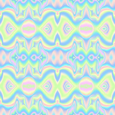 Holografik dalgalar seamless modeli. Vektör çizim