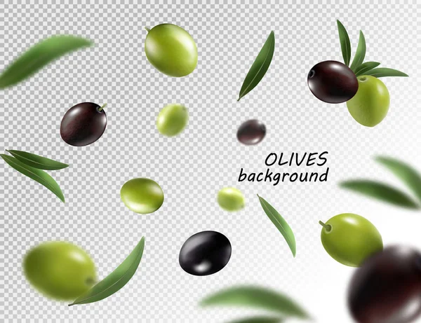 Зеленые и черные оливки изолированы на белом фоне с вырезкой пути, крупным планом — стоковый вектор