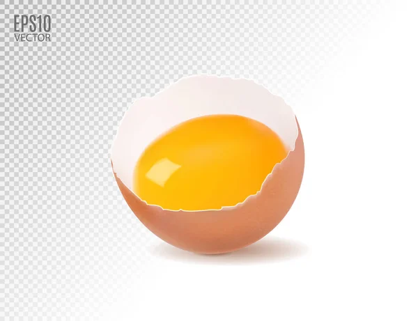 Des œufs vectoriels écrasés sur un fond transparent. Réaliste, 3d — Image vectorielle