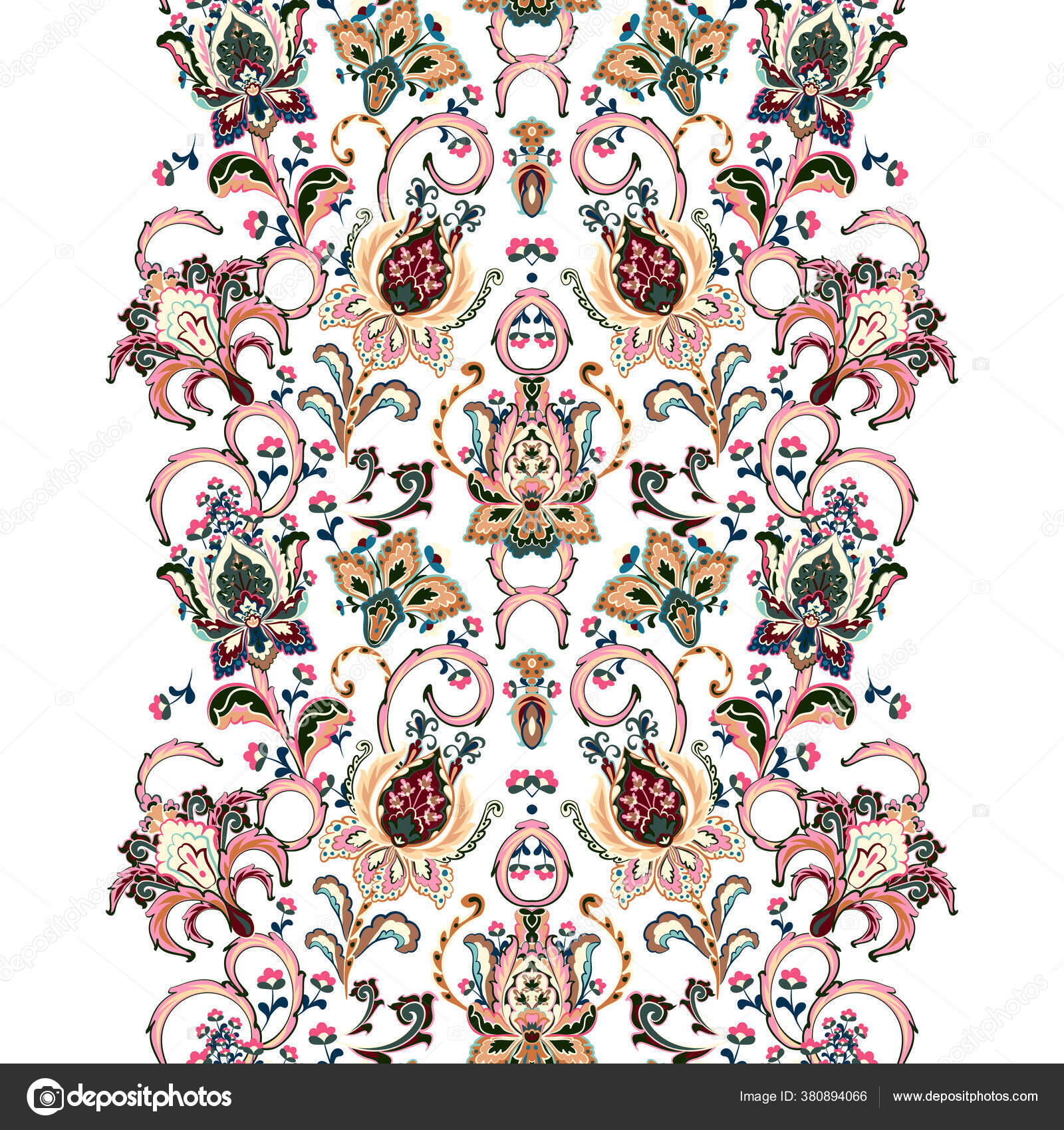 Symmetrical Seamless Vector Pattern With Pastel Colors For The