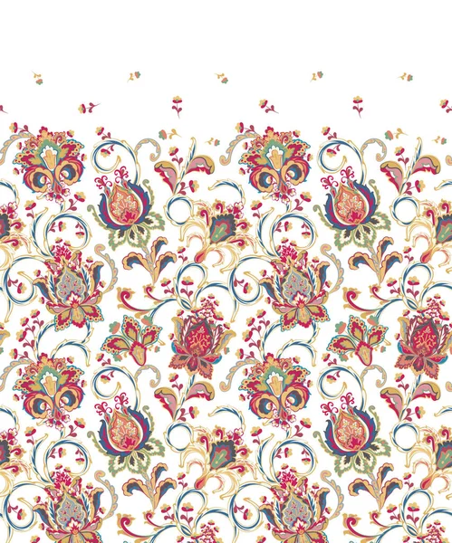 Florales Horizontales Nahtloses Muster Für Ihr Design Vektor Pastell Rosa — Stockvektor