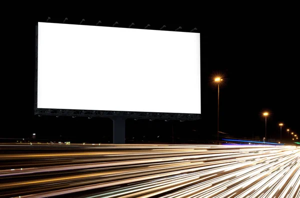 Billboard Nacht Billboard Leeg Voor Buitenreclame Poster Moment Van Nacht — Stockfoto