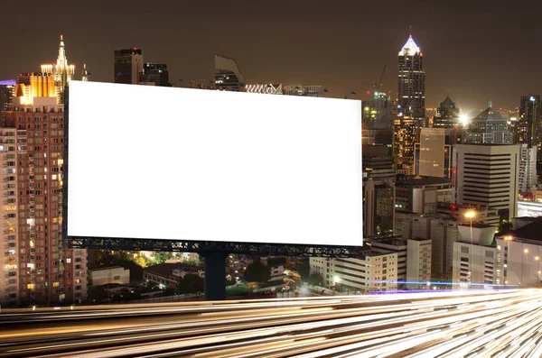 Outdoor Noite Outdoor Branco Para Cartaz Publicidade Livre Noite Com — Fotografia de Stock