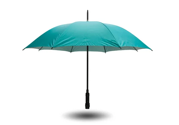 Green Umbrella Isolated White Background Clipping Path — Stock Photo, Image