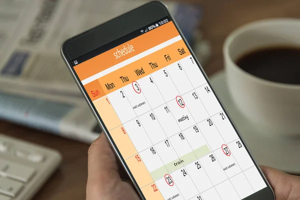 The mark on your smart phone schedule on the calendar as reminders of important dates or to schedule a meeting or event. Remind Concept.
