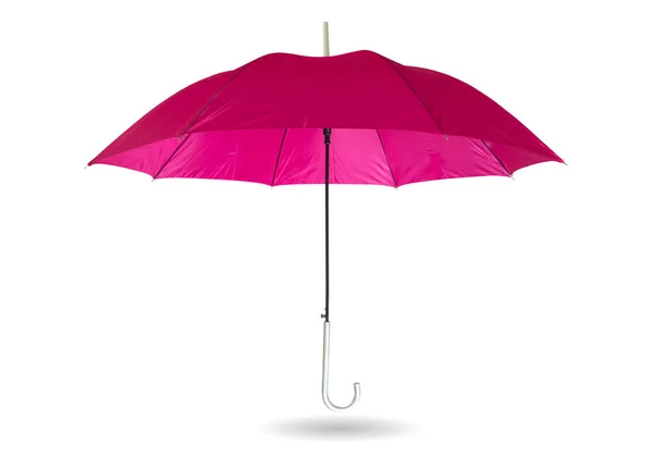 Ombrello rosa isolato su bianco — Foto Stock