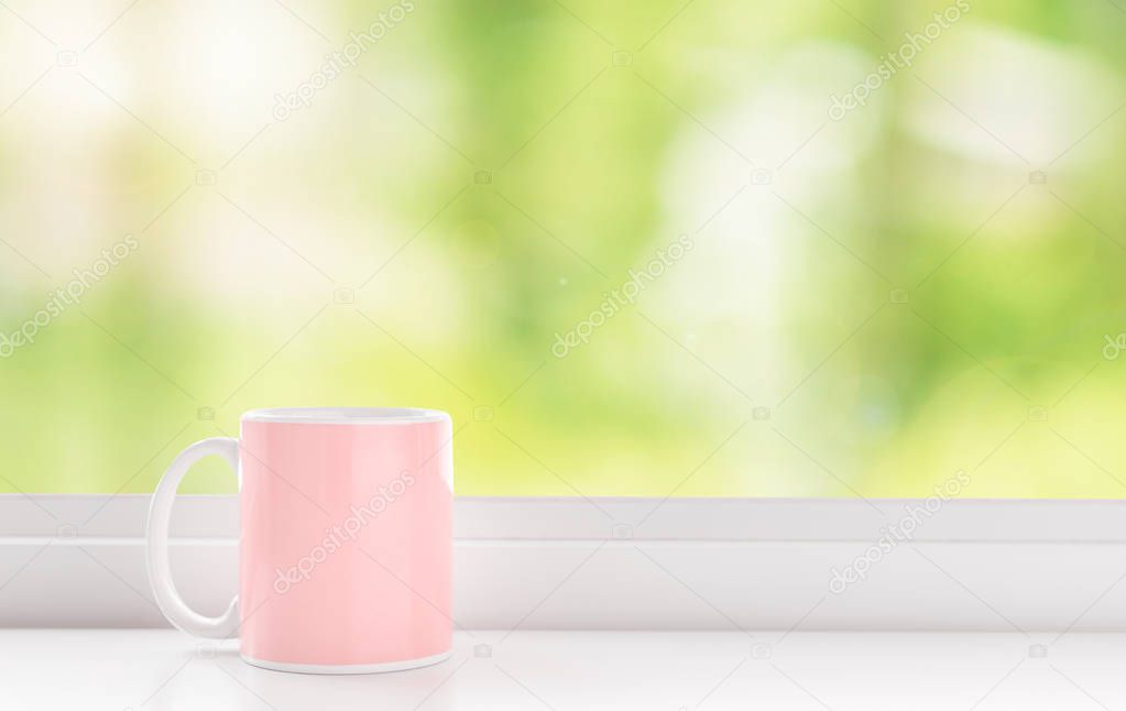 Cup of pink coffee
