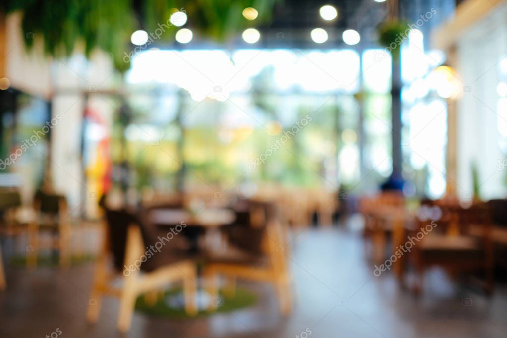 Blurred inside a coffee shop