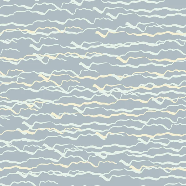 Nahtloses Muster Mit Welligen Linien Handgezeichnet Vektorillustration — Stockvektor