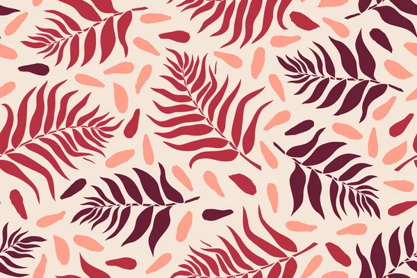 Palm ile Seamless Modeli bırakır. Vektör çizim.