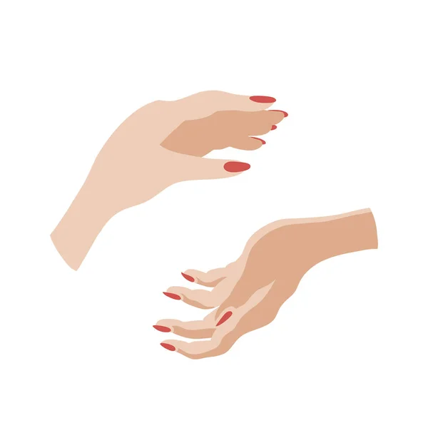 Two Hands Each Other Stretched Each Other Vector Illustration — Stock Vector