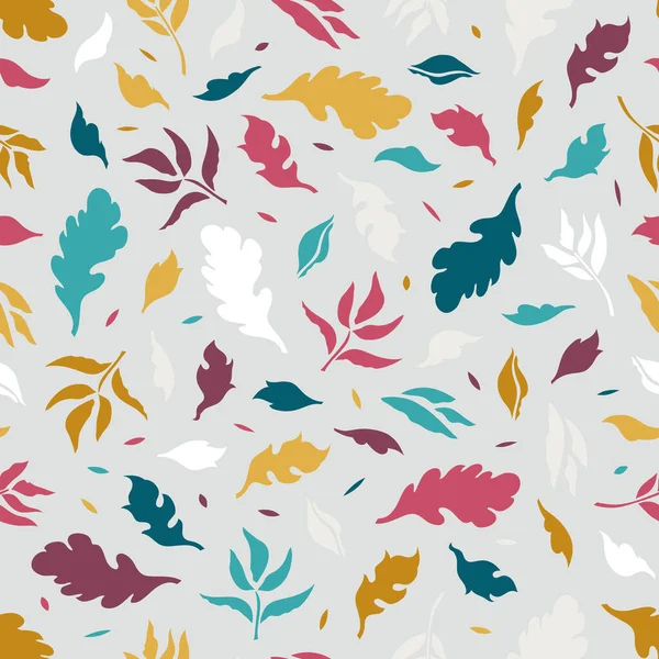 Nahtloses Muster Mit Baumblättern Botanischer Herbst Hintergrund Für Die Oberflächengestaltung — Stockvektor