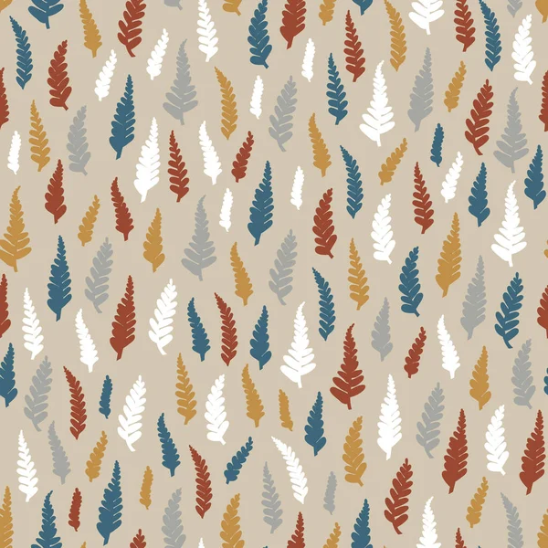 Eğreltiotu yapraklı kusursuz desen. Vektör illüstrasyonu.