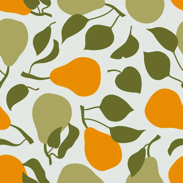 Απρόσκοπτη Μοτίβο Νόστιμα Αχλάδια Φρούτων Σχεδίαση Επιφάνειας Εικονογράφηση Διανύσματος — Διανυσματικό Αρχείο
