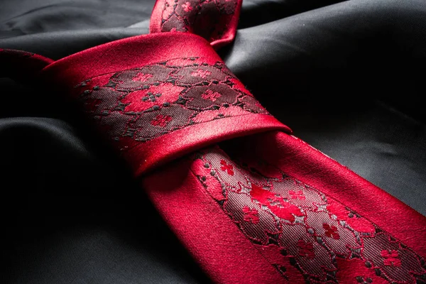 Крупним Планом Вузол Краватки Текстурі Шовкової Тканини — стокове фото