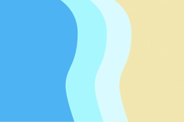 Sahili ve dalgaları temsil eden serin yaz illüstrasyonu