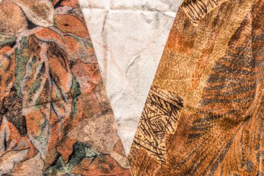 Kumaş Kumaş Döküm Arkaplanı. Desenli Kumaş Tekstil Yüzeyinin Üst Manzarası. Metin Boşluğu