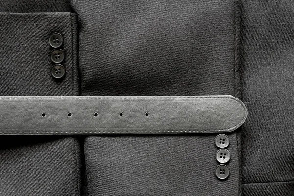Close Few Buttons Business Suit Coat Leather Belt — Stock Photo, Image