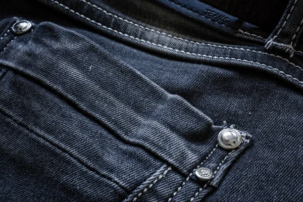 Jeans Noirs Fond Gros Plan — Photo