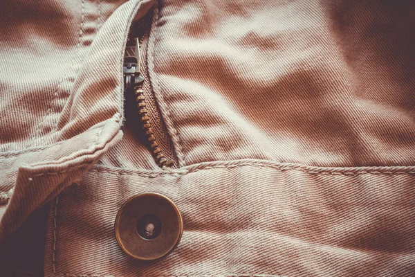 Calça Jeans Bege Com Textura Fechar Até Tecido — Fotografia de Stock
