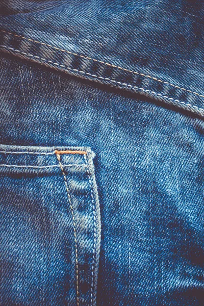 Calça Jeans Azul Com Textura Vertical Perto Tecido — Fotografia de Stock