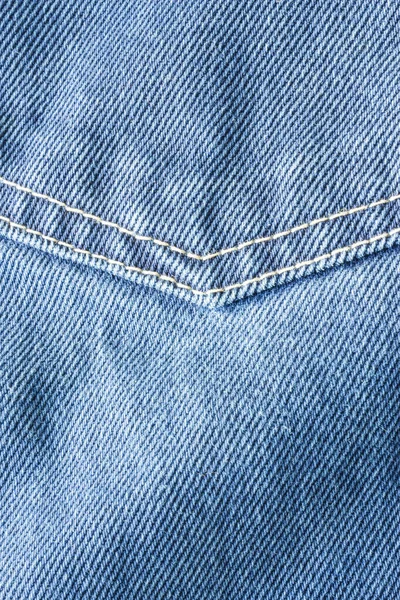 蓝色牛仔裤面料 口袋上有缝隙 面料背景质感 — 图库照片