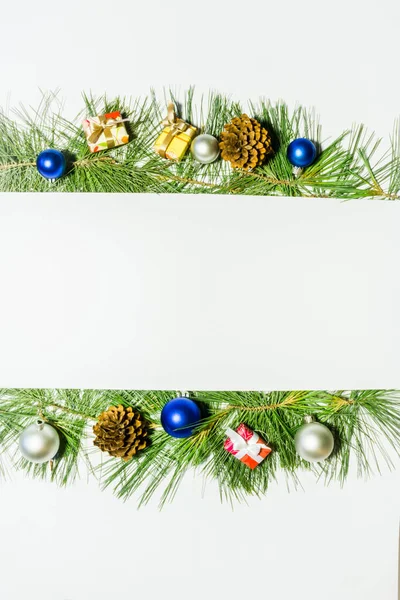 Fondo Vertical Mas Banner Vacaciones Diseño Póster Con Bolas Navidad — Foto de Stock