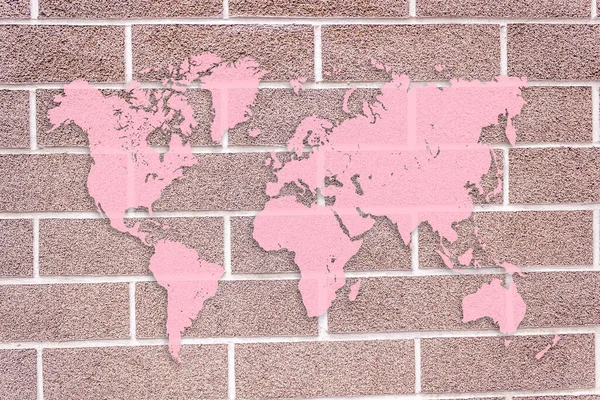 Duvardaki Dünya Haritası — Stok fotoğraf