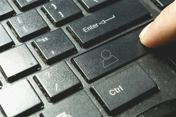 Icono Usuario Teclado Pulsando Botón Concepto Ciberseguridad — Foto de Stock