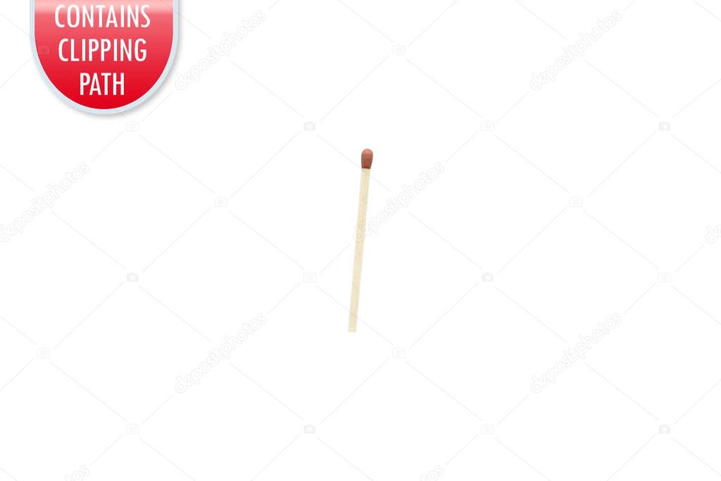Match stick isolated on white with clipping or working path