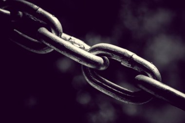 Paslanmaz çelik zincir halkalar. Endüstriyel metal arka plan