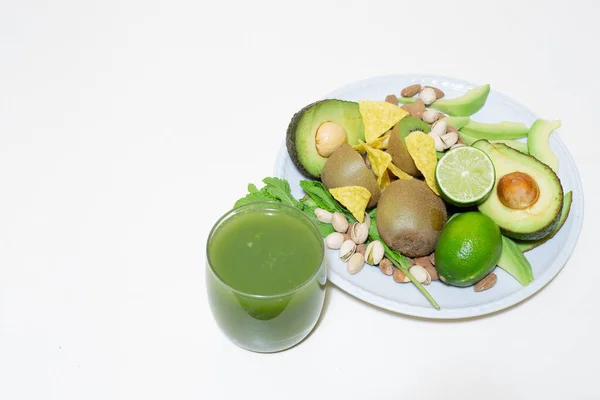 Diyet Için Sağlıklı Yiyecekten Yapılmış Salata Tabağı Taze Organik Yeşil — Stok fotoğraf