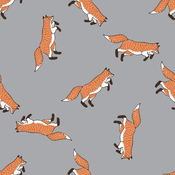 Grappige vossen, naadloze patroon voor uw ontwerp — Stockvector