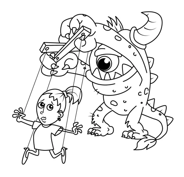 Kukla canavar tarafından kontrol edilir - korku sipariş verir.