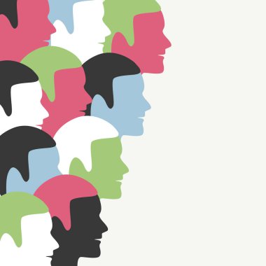 Renkli illüstrasyon. Vektör insanların kafaları