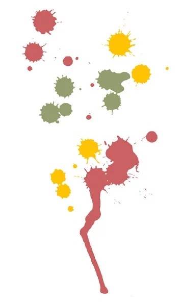 Vector Spots Isolated White Background Colorful Ink Stains — Stock Vector