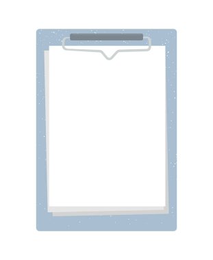 Beyaz arkaplanda mavi kağıt pano vektör çizimi.