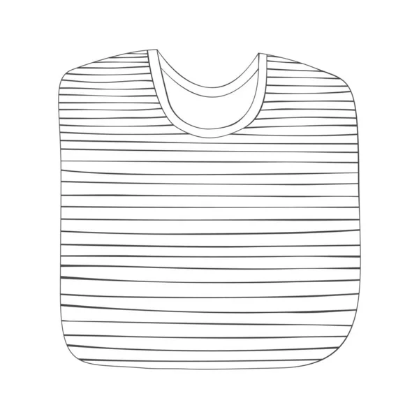 Camiseta Plegada Rayas Blanco Negro Sobre Fondo Blanco Ilustración Vectorial — Vector de stock