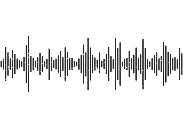 Векторна Звукова Хвиля Чорно Білий Динамічний Візуальний Ефект Векторні Ілюстрації — стоковий вектор