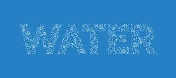 Texto Textura Gotitas Palabra Agua Gotas Agua Realistas Vectoriales Condensadas — Vector de stock