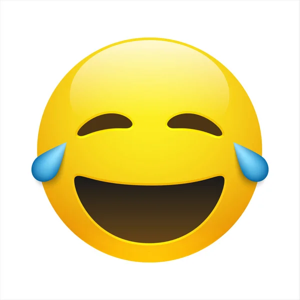 Emoticon sorridente giallo vettoriale ad occhi chiusi — Vettoriale Stock