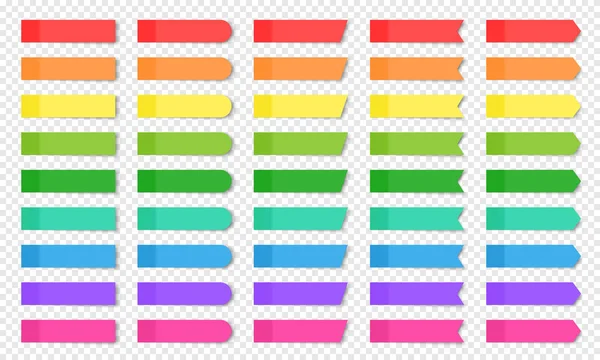 Ensemble de notes collantes réalistes colorées isolées . — Image vectorielle