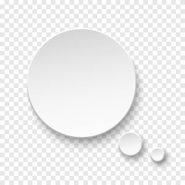 Şeffaf arkaplanda beyaz konuşma balonu oluşturun. Yuvarlak şekilli. Tasarımınız için şablon.