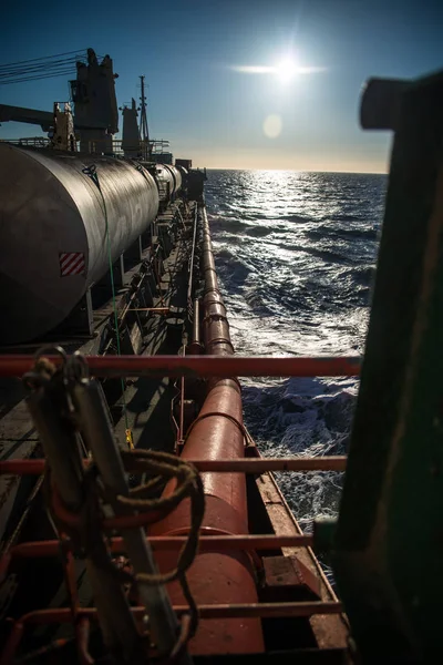 Ship Carries Cargo Northern Sea Arctic — Stock Photo, Image