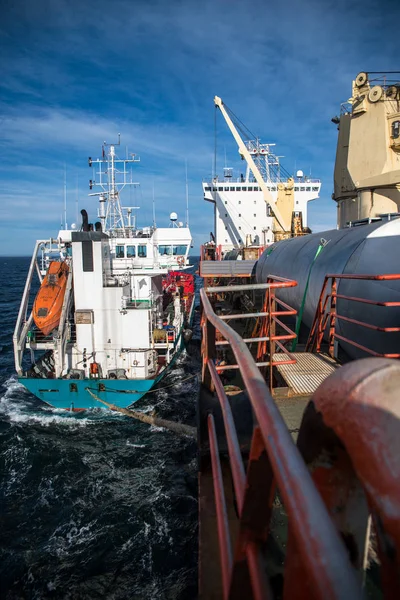 Schiff Transportiert Fracht Über Die Nordsee Die Arktis — Stockfoto