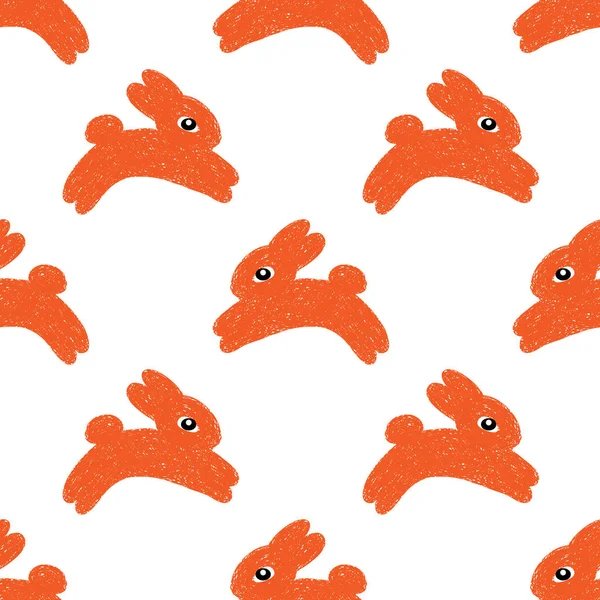 Bunnies ile seamless modeli basit ve sevimli. Kumaş, tekstil, ambalaj ve paketleme için kullanılabilir.