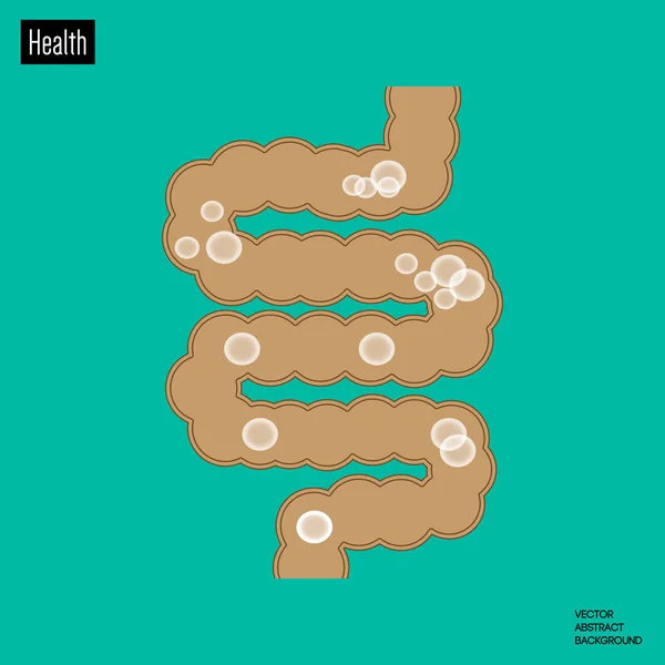 肠道细菌 肠道疾病 肠剪影 — 图库矢量图片
