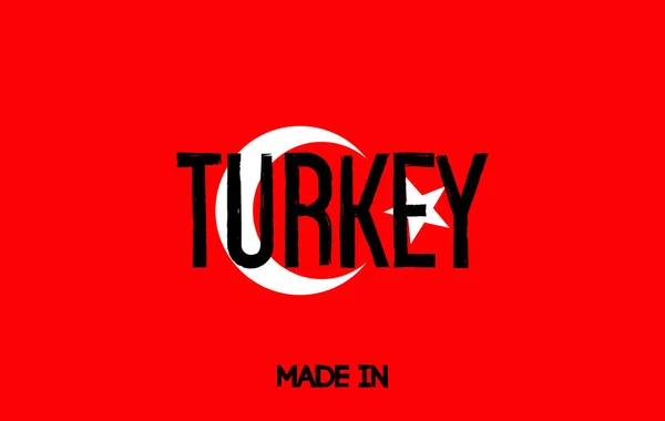 Hecho Turquía Bandera Turca — Archivo Imágenes Vectoriales